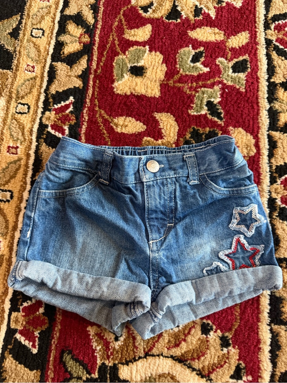 10/20 Koala Kids Denim Shorts with Star Appliqués - Blue